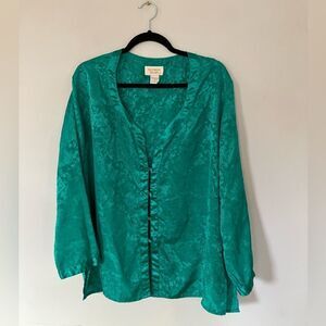 Vintage Victoria’s secret green polyester top | size medium